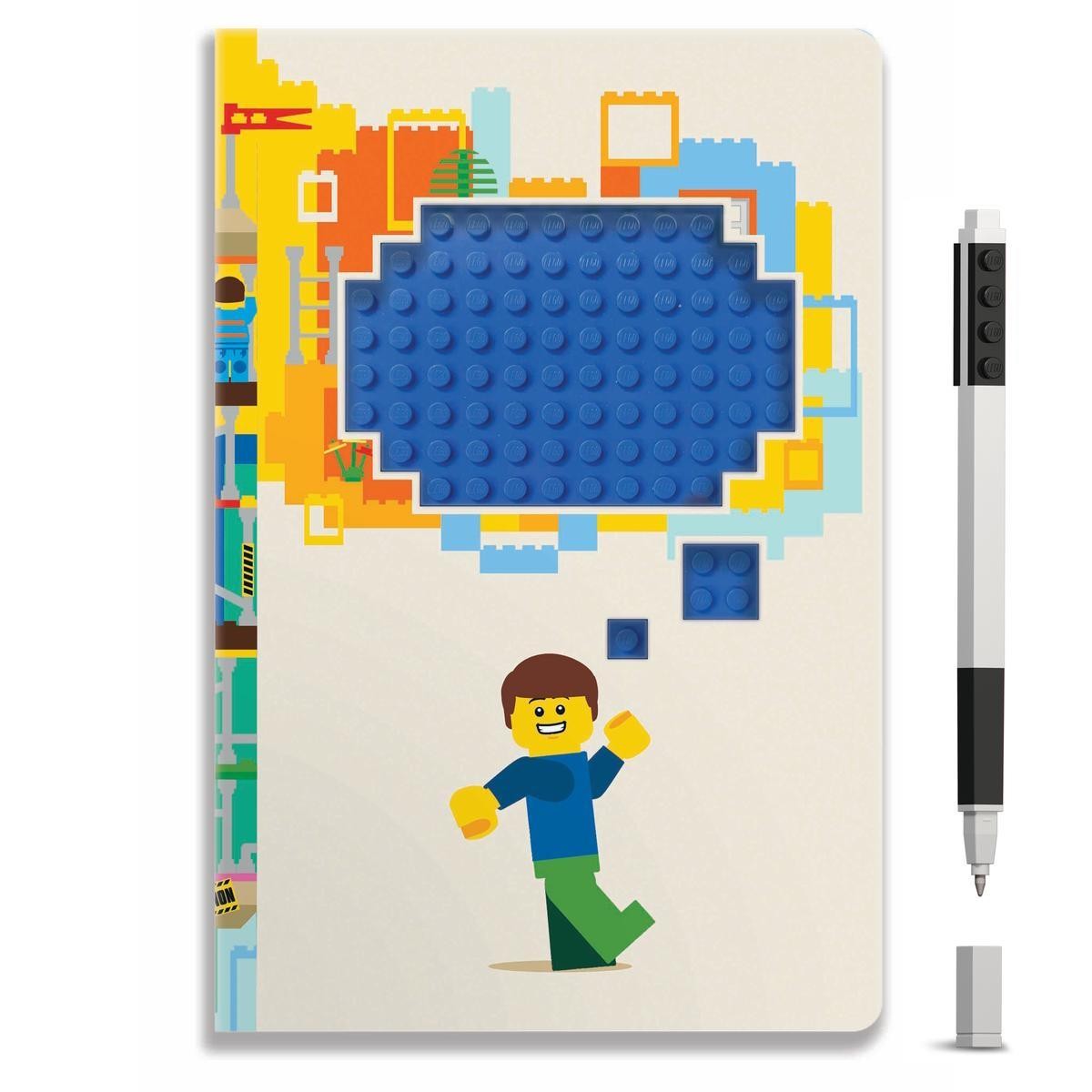 LEGO Notebook with Black Gel Pen Buildable Journal Kids Stationary Fun Gift