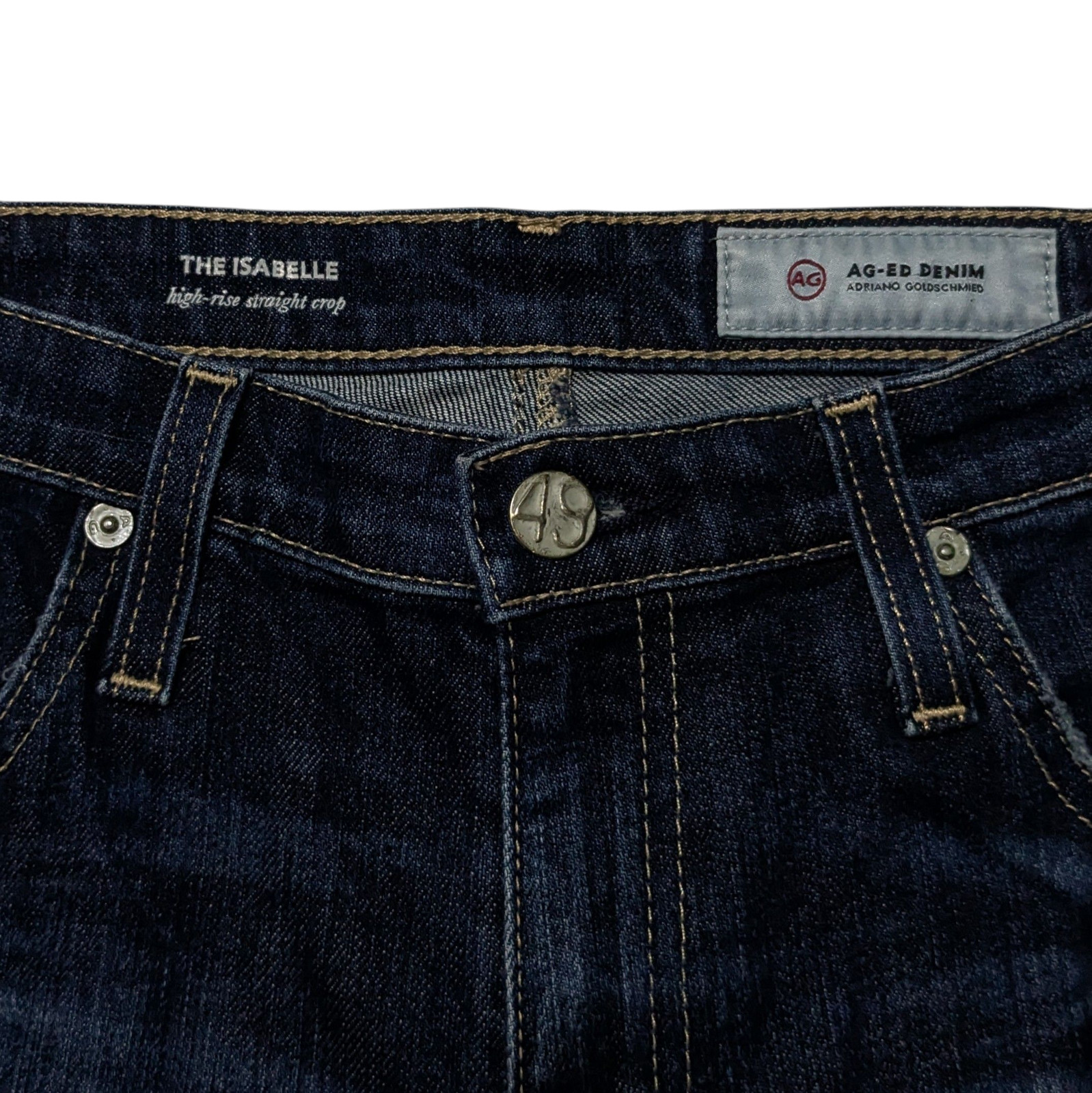 AG Adriano Goldschmied Jeans The Isabelle 29 High Rise Straight Leg Crop Denim