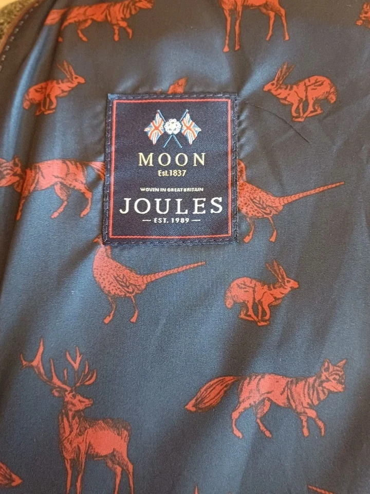 Joules Tweed Coat By Moon Men's Size Medium Dark Grey Excellent Condition. B82 - Image 3 of 4