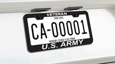 Veteran Us Army Black Metal License Plate Frame Veteran Us Army Black Metal License Plate Frame