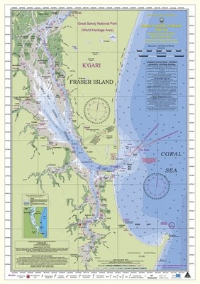 Boating, Fishing, Qld Marine Safety Chart - GREAT SANDY STRAIT - SOUTH