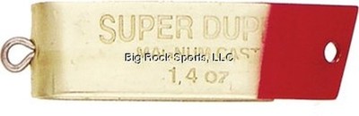 Luhr Jensen 1/4 Super Duper Magnum Cast Spoon, Brass/Red Head