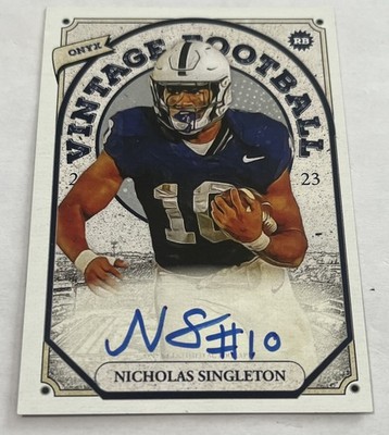 Nick Singleton 2023 Onyx Vintage On Card Rookie Auto Washington Commanders RC