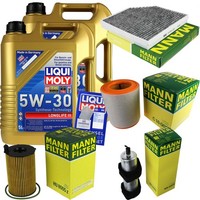 Mann Inspektionspaket 10L Liqui Moly Longlife 5W-30 FüR Audi A6 Avant 3.0 TDI