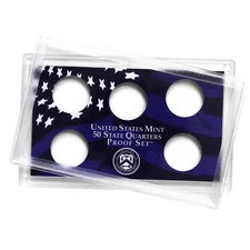 Empty Plastic Lens With Blue Insert Holds 5 Quarters