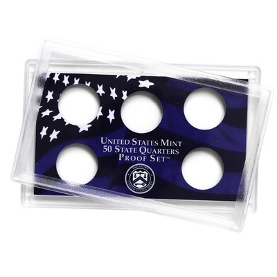 Empty Plastic Lens With Blue Insert Holds 5 Quarters