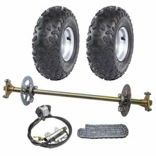 29" Go Kart Drift Rear Axle Kit Wheels Sprocket Brake Hub for ATV Quad Buggy UTV