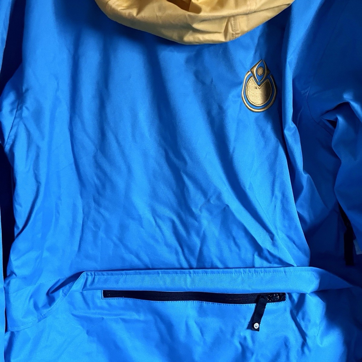 Nomis Snowboard Ski Jacket Blue Yellow Big Logo Hooded Men's