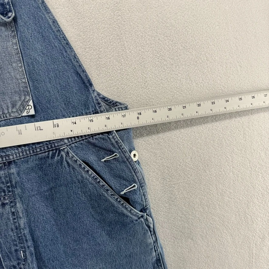 复古小熊维尼牛仔连体裤女式中号 34x29 蓝色刺绣 y2k — 第 4/4 张图片