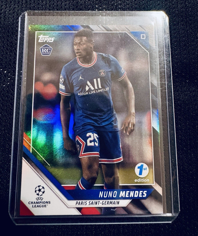 Topps 2022 UEFA Champions League Nuno Mendes PSG RC 1st Edition #126 /10