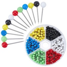 600pcs Map Push Pins 6 Colors 1/8 inch Thumb Tacks Map Tacks Pins Round Ball ...