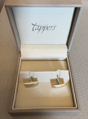 Dolan Bullock Sterling 925 Cufflinks Brushed Silver in Jewelry Presentation Box