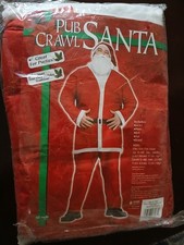 New Halloween Christmas Santa Claus Pub Crawl Suit Outfit/beard adult Costume