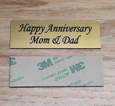 Custom Engraved 1" x 3" Brushed Gold finish Plate 1x3 Urn Memory of Plaque Sign