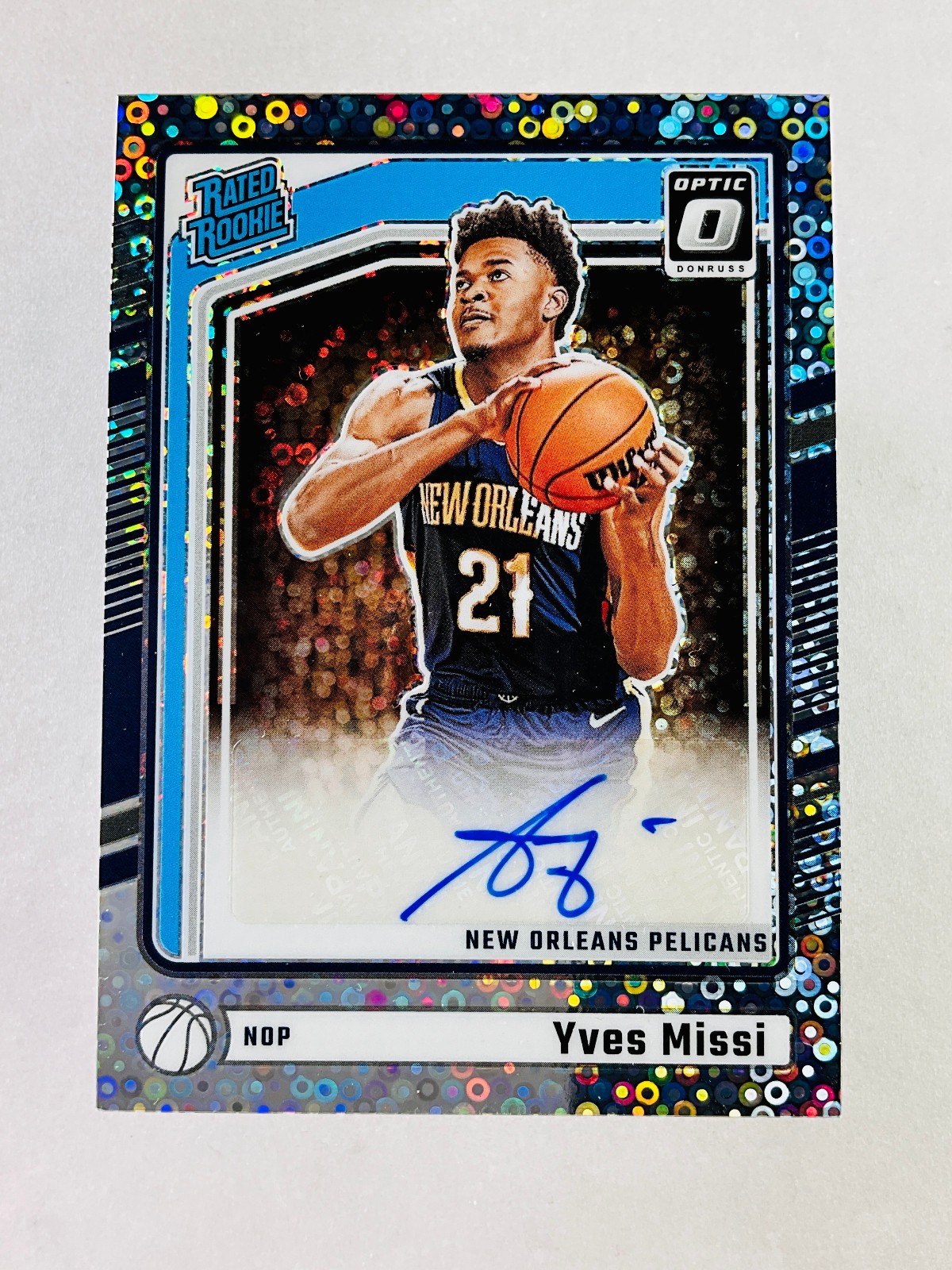2024-25 Panini Donruss Optic - Yves Missi #342 Rated Rookie Auto Fastbreak Disco