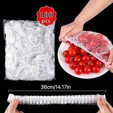 50,100pcs Reusable Elastic Food Covers Stretch Bowl Plate Wrap Plastic Seals