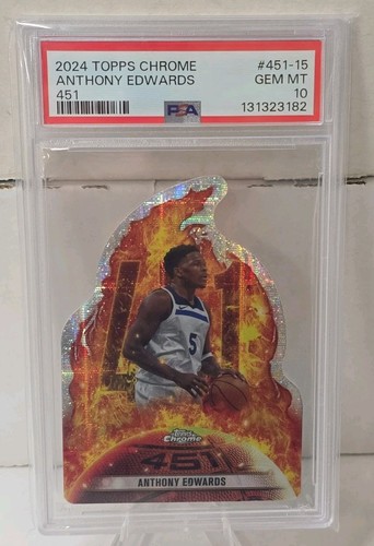2024-25 Topps Chrome PSA 10 451 Anthony Edwards #451-15 SSP CASE HIT TIMBERWOLVE