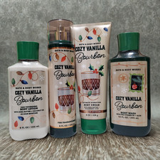 NEW 4PC GIFT SET COZY VANILLA BOURBON Bath  Body Works FREE SHIPPING  