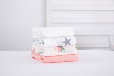 Baby Muslin Swaddle Blanket 70 Bamboo 30 Cotton Receiving Blanket 4 Pc, 47x47