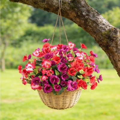 Künstlicher Hibiskus Indoor Outdoor Einsatz Kunstseide Material 7-Zweig Design