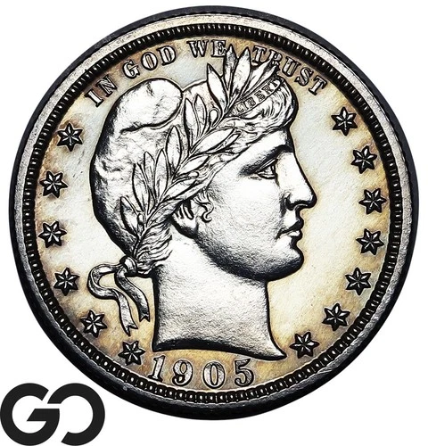 1905 Barber Quarter PROOF, Nice Gem PR++, Just 727 PF Minted