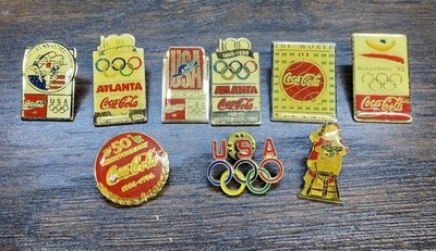 Coca-Cola Olympic Pin Lot Atlanta 1996 Barcelona 92 USA Gymnastics Vintage Set