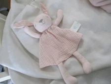 Cloud Island Pink Bunny Rabbit Muslin Lovey Security Plush Blanket  13" doll