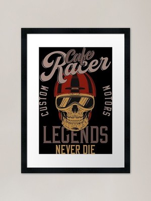 Cafe Racer - Design for motorcycle  Framed Wall Art Poster Canvas Print Picture