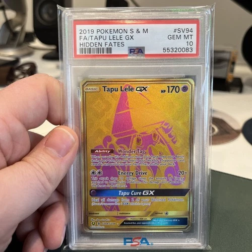 Pokémon TCG Tapu Lele GX Hidden Fates Holo PSA 10 Gem Mint SV94/SV94