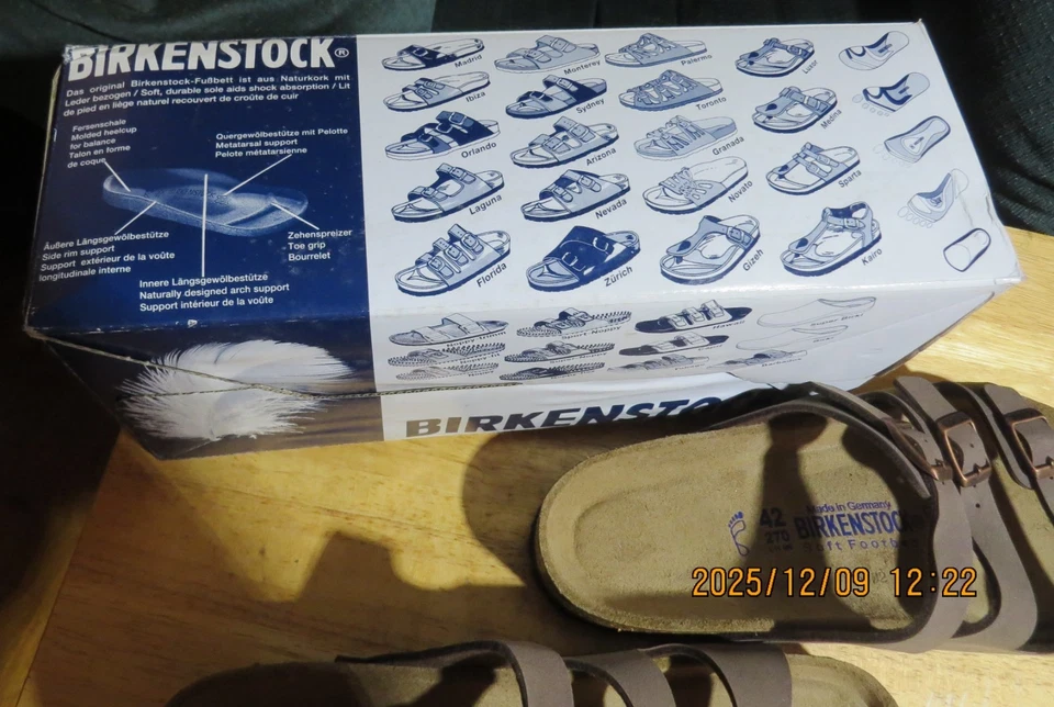 BIRKENSTOCK FLORIDA SOFT FOOTBED SANDALS MOCCA WOMENS 11 MENS 9 EU 42 NEW IN BOX - Image 4 of 4