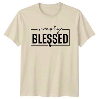 Simply Blessed Christian T-Shirt Religious Faith Graphic Tee