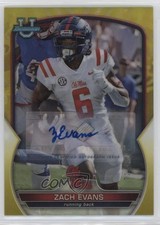 2022 Bowman U Chrome Prospect Yellow Refractor 39/75 Zach Evans #10 Auto 1by6
