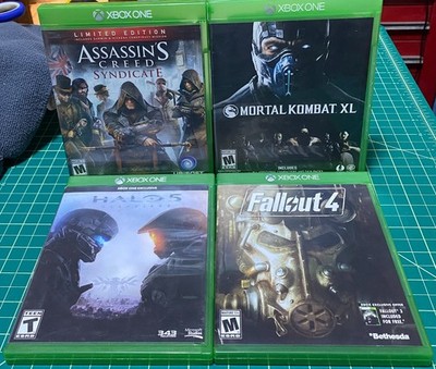 Lot of 4 Xbox One Games. Fallout4, Halo5, Mortal KombatXL, Assassins Creed Syndi