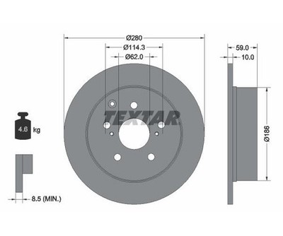 2 St. Bremsscheibe PRO TEXTAR 92168103 für Toyota Avensis