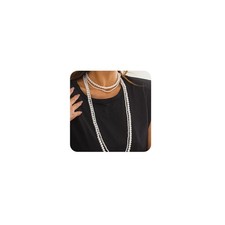 Long Neckalce Layered Pearl Beads Choker Necklace Simple Necklace for Women Acce