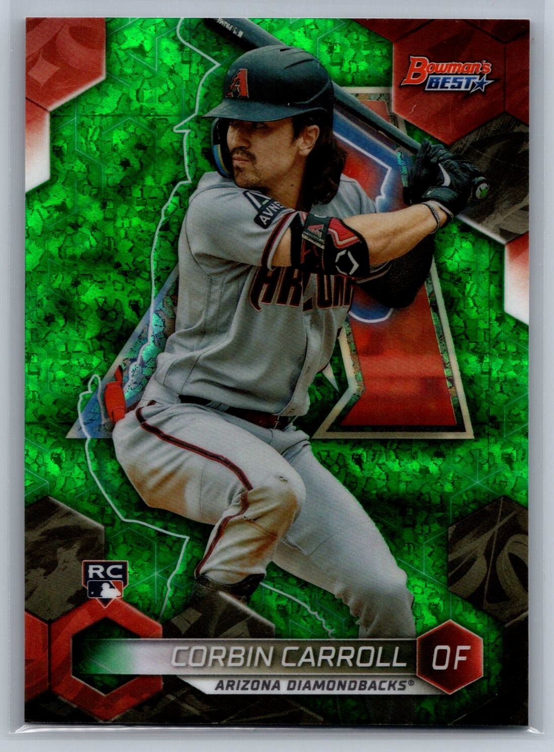 Corbin Carroll 2023 Bowman's Best #20 Green Mini Diamond Refractor 84/99 Rookie