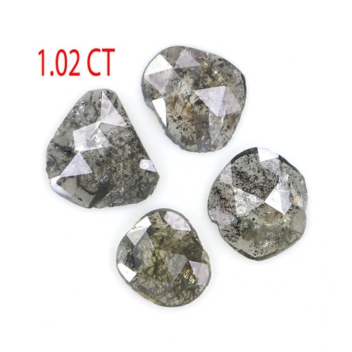 1.02 Ct Natural Loose Slice Shape Diamond 4.80 MM Salt And Pepper Diamond LQ2513 - Picture 2 of 8