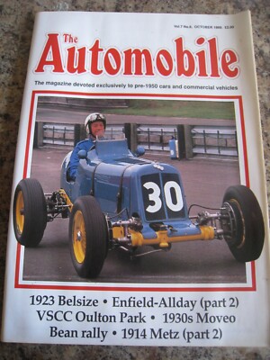 THE AUTOMOBILE OCT 1989 1923 BELSIZE ENFIELD-ALLDAY VSCC OULTON PARK MOVEO BEAN