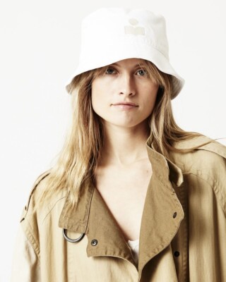 ISABEL MARANT HALEY DENIM BUCKET HAT_WHITE | eBay