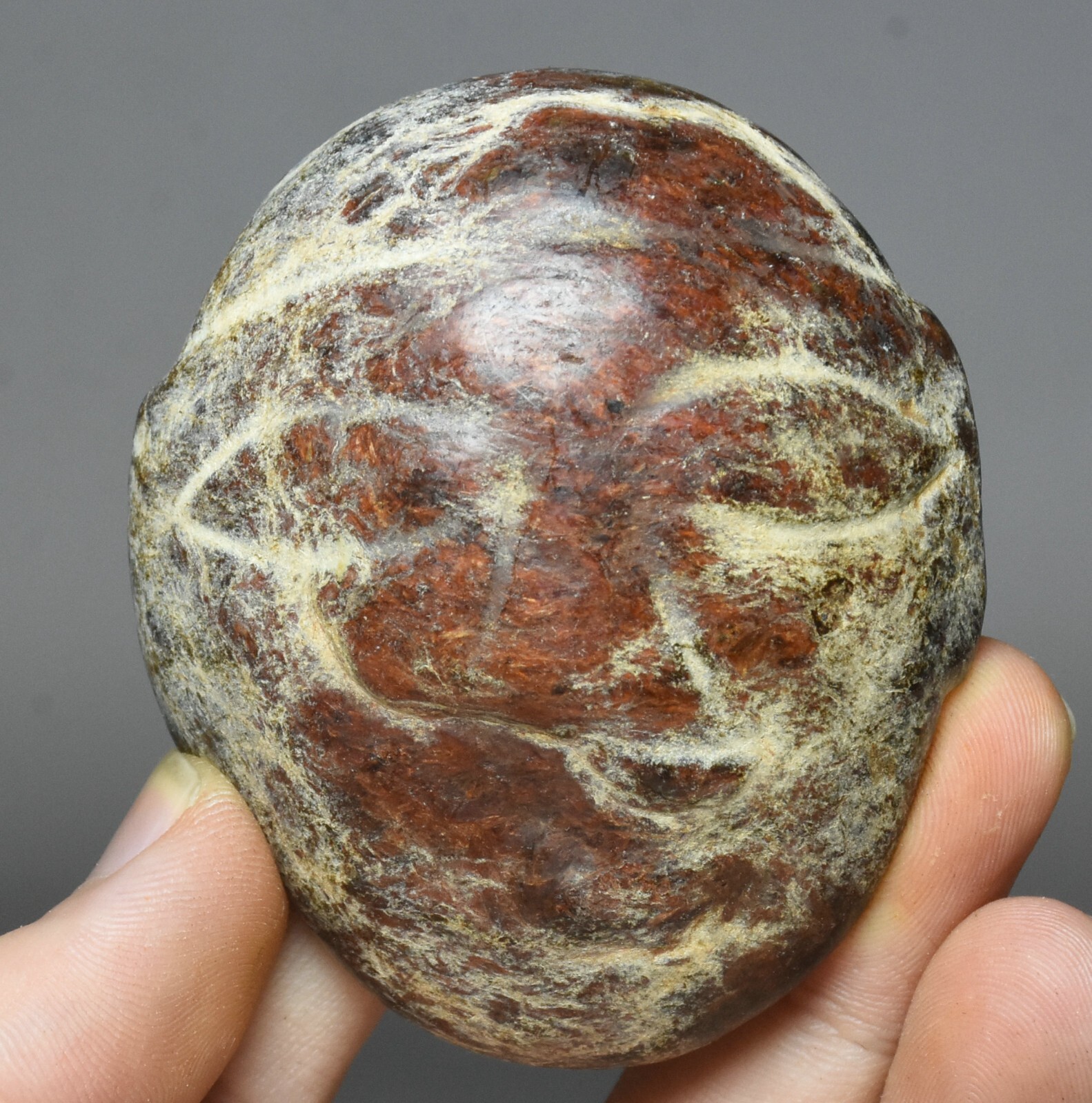 6.5CM Hongshan Culture Ancient Jade Carved Beast Face Amulet Pendant