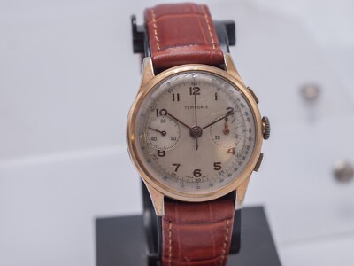 1950s - Bovet Temporis Men's 34mm Chronograph Watch Landeron 59 Cal.