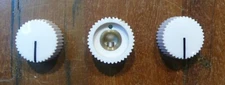 Set of 3 White Vintage Cupcake Guitar Effects Pedal Amp Stompbox Control Knobs