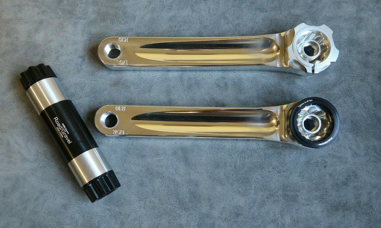 White Industries 175 mm  POLISHED R30 Road Cranks Crankset with spindle