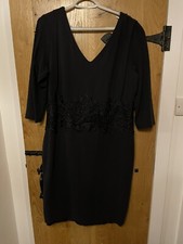 Violeta by Mango Black waist detail dress size XL 