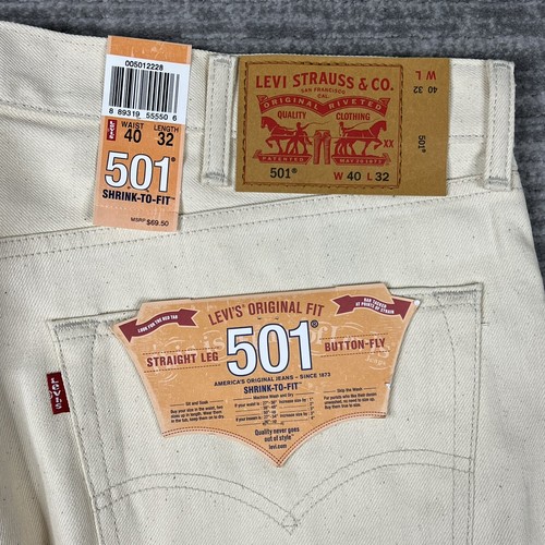 NWT Levi 501 White Oak Cone Denim Mens 