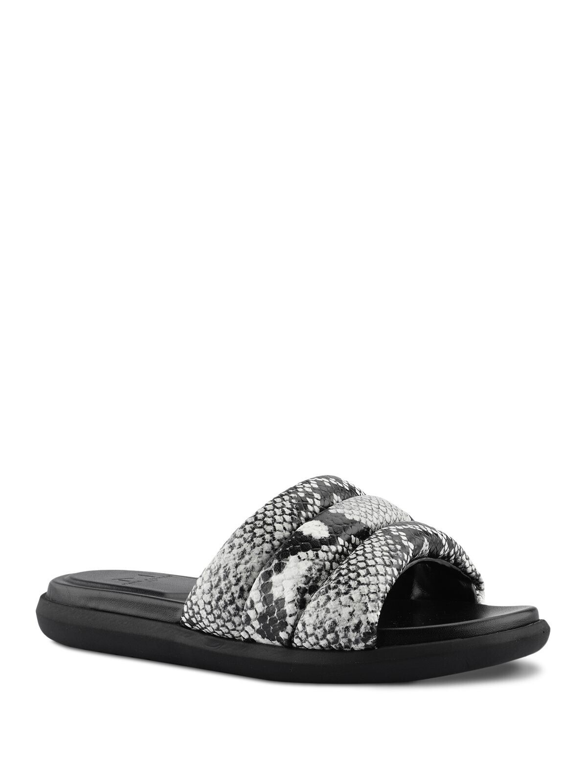 Женские черные кожаные босоножки-слипоны MARC FISHER на платформе Yessy из змеиной кожи, 7 М