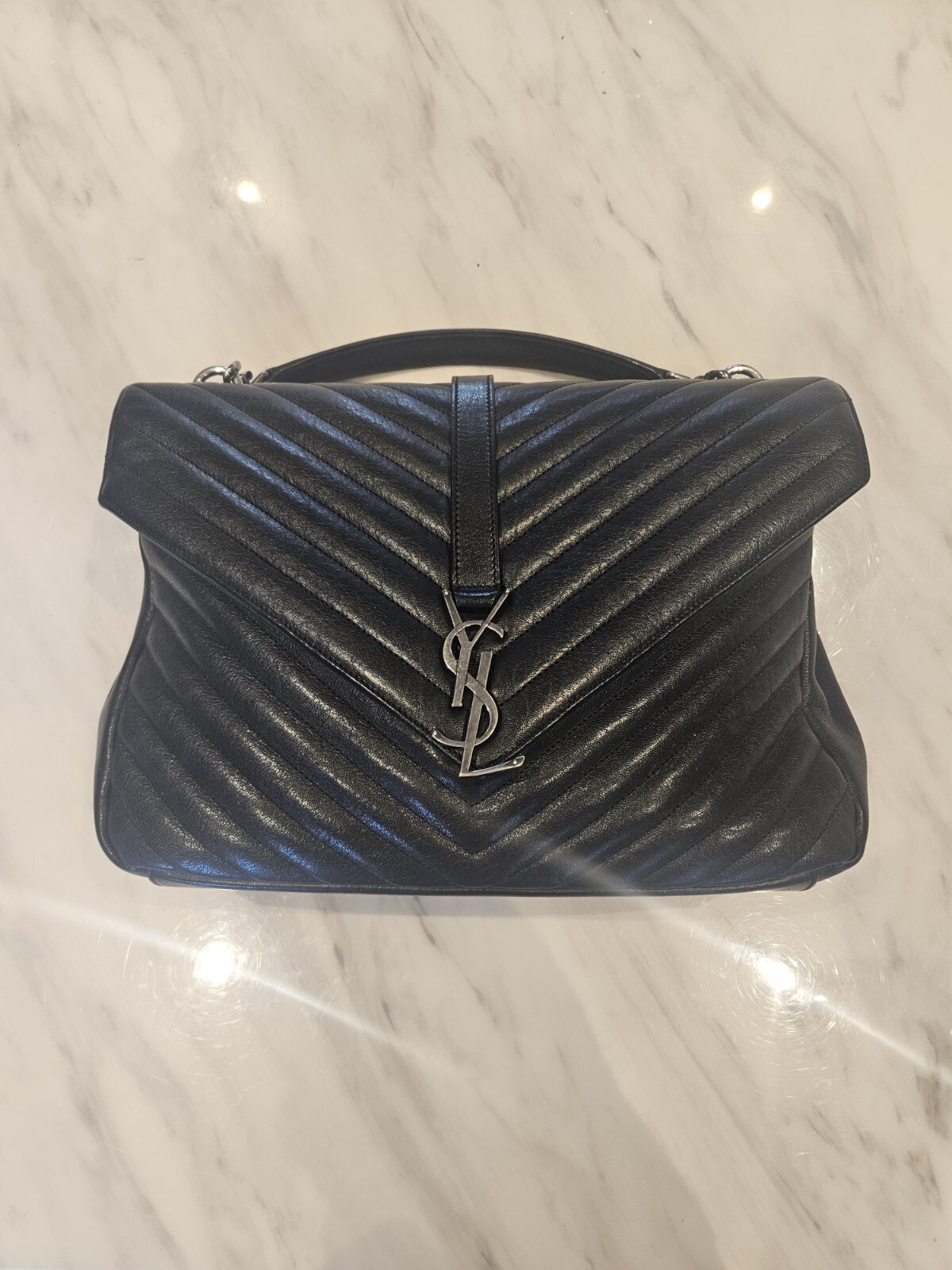 BORSA A TRACOLLA YVES SAINT LAURENT MATELASSE COLLEGE: GRANDE NERA AUTENTICA