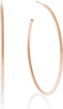NEW MICHAEL KORS CITY SCAPE ROSE GOLD TONE LARGE HOOP EARRINGS -MKJ4590