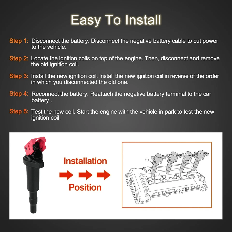 Set Of OEM 4X Ignition Coil Pack for BMW 228i 320i 328i 428i 528i 535i UF592 Foto 4 de 4
