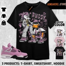 Shirt Match AJ 4 Orchid Sneaker Matching Tee Sneakerhead Bugs And Daffy T-Shirt